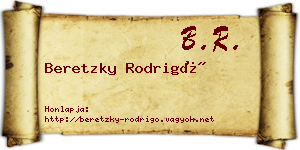Beretzky Rodrigó névjegykártya